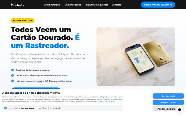 Ondrela — Todos Veem um Cartão Dourado. É um Rastreador. storefront