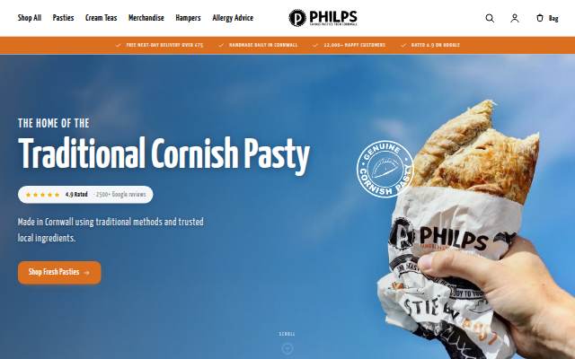 Philps Pasties storefront