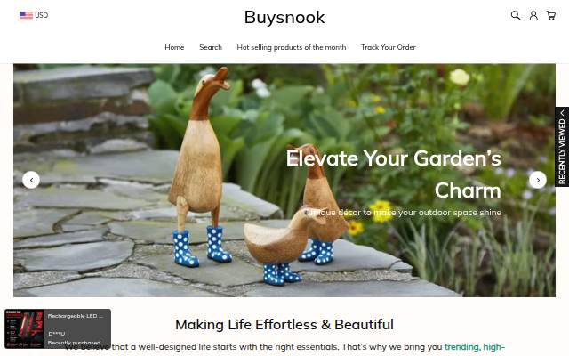 Startseite von Buysnook
