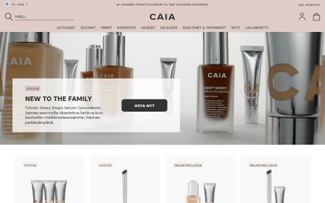 CAIA Cosmetics storefront