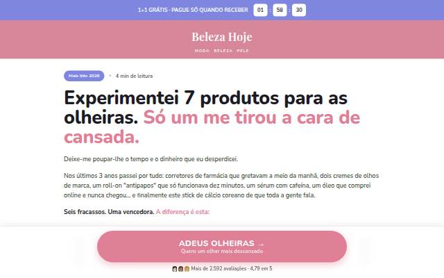 Montra da Experimentei 7 produtos para as olheiras: só um resultou