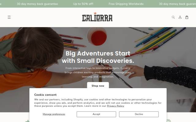 Caliorra storefront