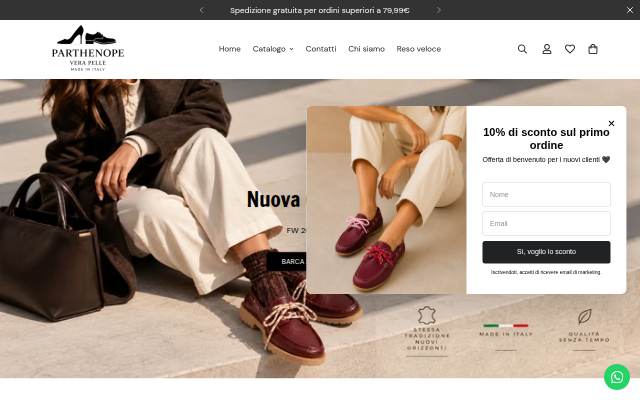 Startseite von Calzature Parthenope