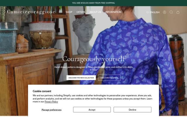 Camiciecoraggiose storefront