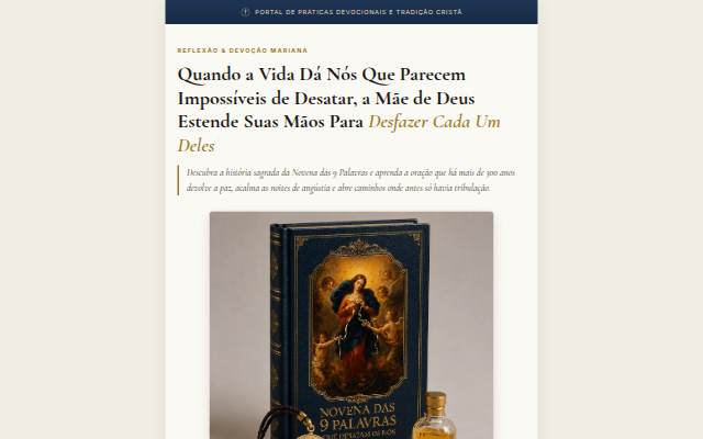 Montra da A Devoção a Nossa Senhora Desatadora dos Nós — A Novena das 9 Palavras