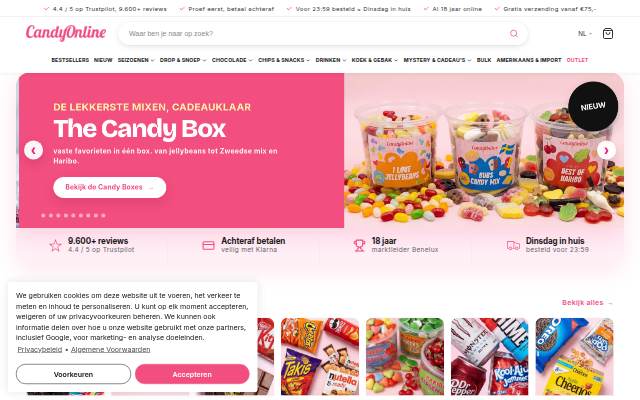 Startseite von Candy Online