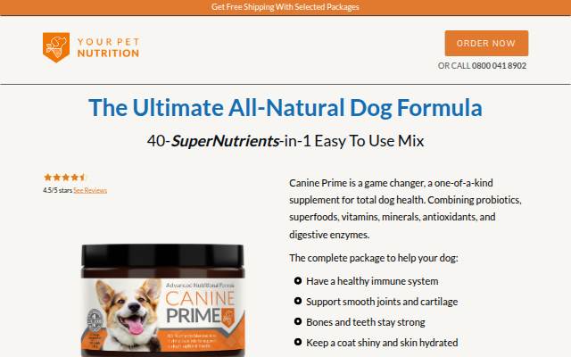 Startseite von Canine Health Secrets – Your Pet Nutrition