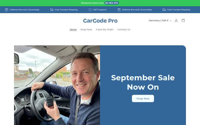 CarCode Pro storefront