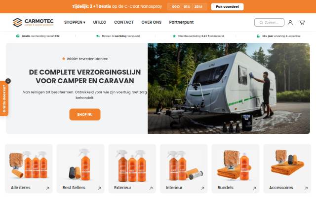 Carmotec Webshop storefront