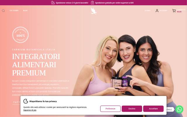 Carnium Botanicals Italia storefront