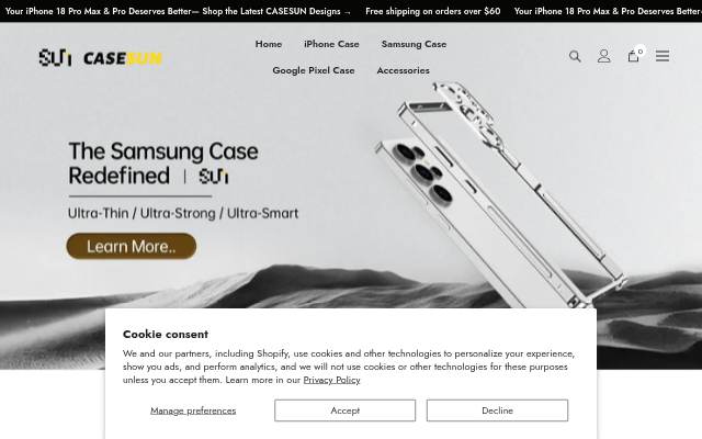 CASESUN storefront