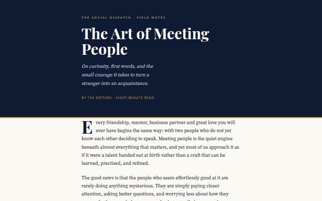 Startseite von The Art of Meeting People