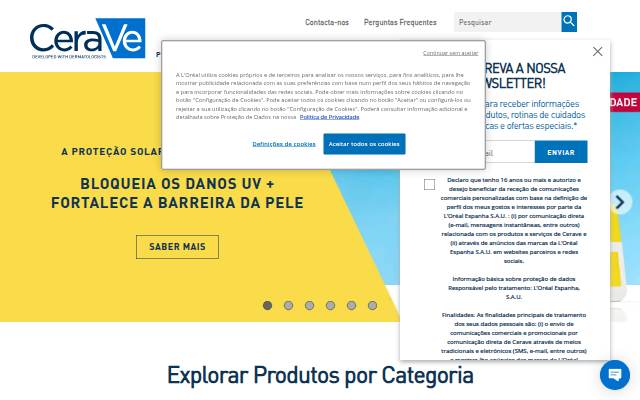Startseite von Produtos desenvolvidos com Dermatologistas cerave