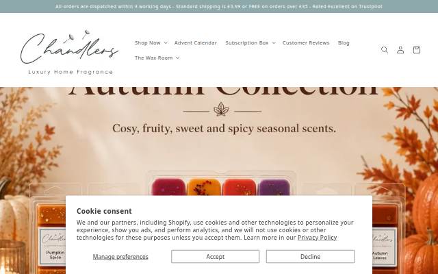 Chandlers Wax Melts storefront