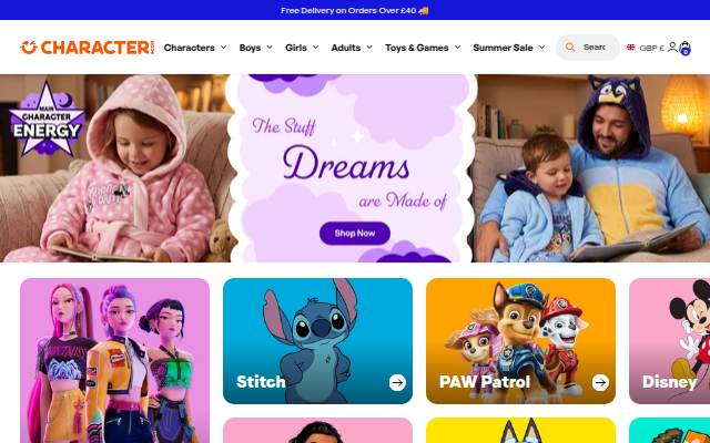 Character.com storefront