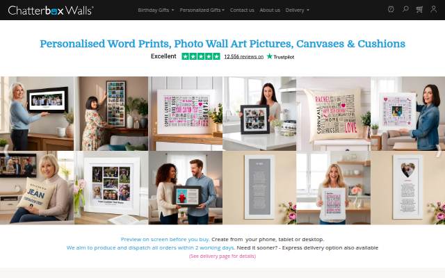 Personalised Word Prints, Custom Photo Wall Art &amp; Cushions storefront