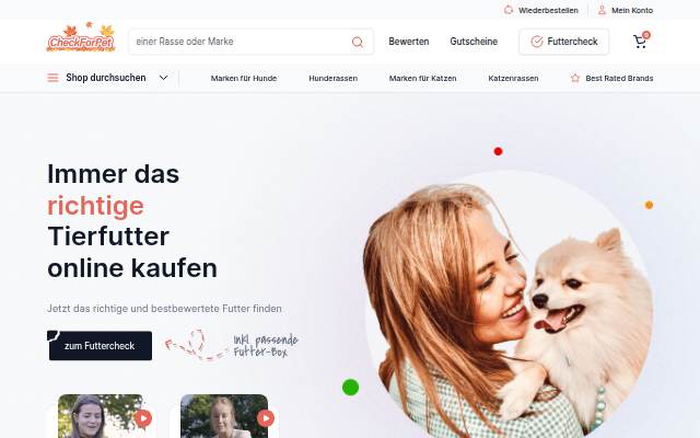 Immer das richtige 🐶 Tierfutter online kaufen storefront