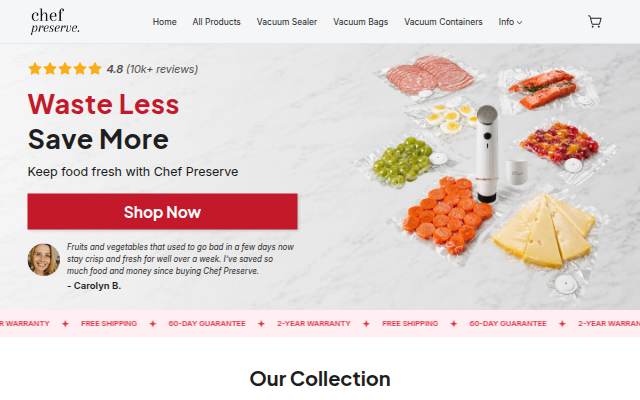 Startseite von Chef Preserve
