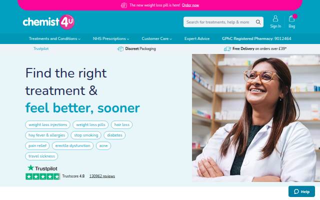 Chemist4U Your Online Pharmacy storefront