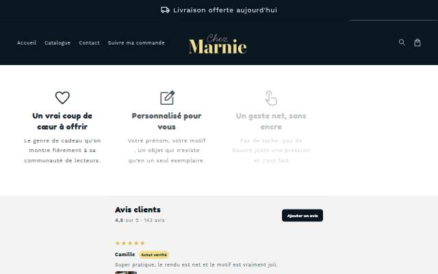 Startseite von Chez Marnie