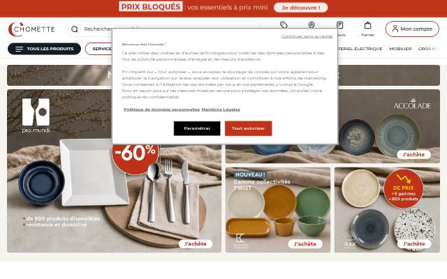 Chomette, Fournisseur de matériel CHR et équipement professionnel storefront