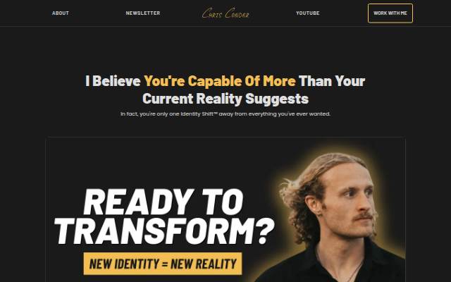 Startseite von Chris Conder's Website
