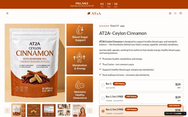 Startseite von AT2A® Ceylon Cinnamon + Berberine