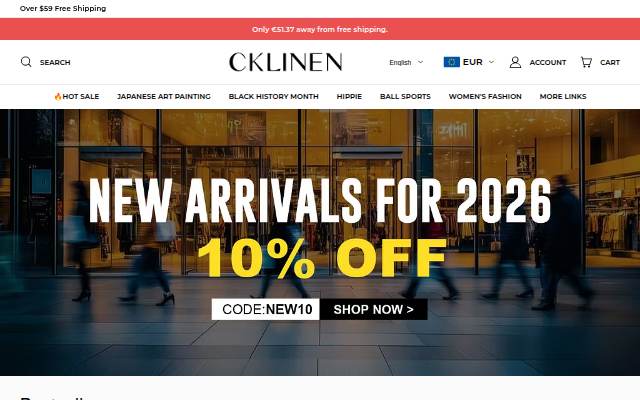 cklinen.com storefront