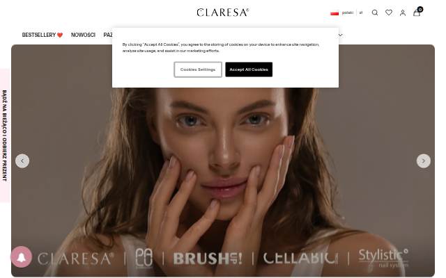 Claresa - wyjątkowe lakiery hybrydowe storefront