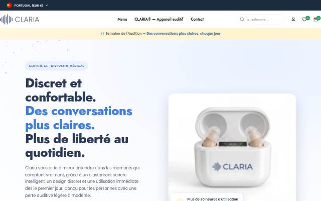 Claria storefront