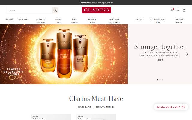Clarins Italy storefront