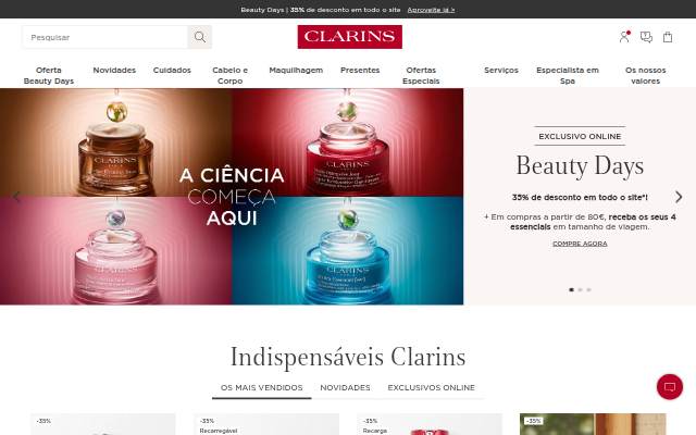 Clarins Portugal storefront