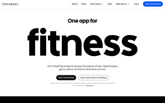 ClassPass storefront