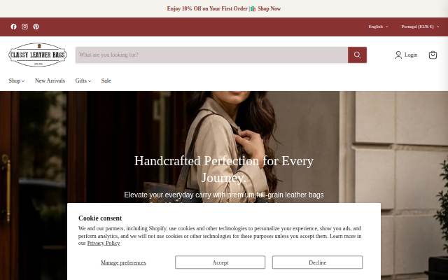 classyleatherbags.com storefront