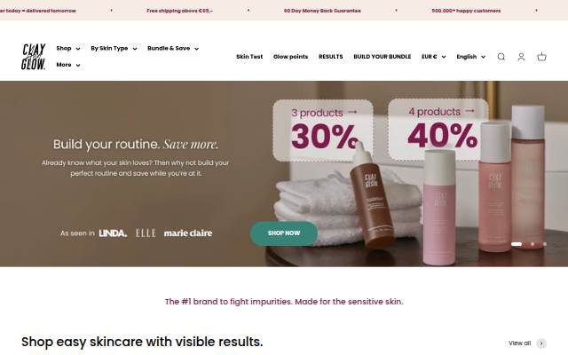 Startseite von Clay And Glow Skincare