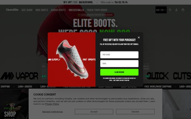 CleatzElite storefront