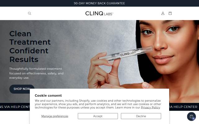 CLINQ LABS™ storefront