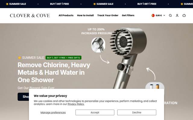 Clover &amp; Cove storefront