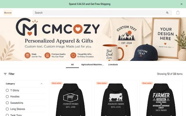 CMCozy storefront