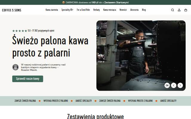 Palarnia kawy Coffee &amp; Sons storefront