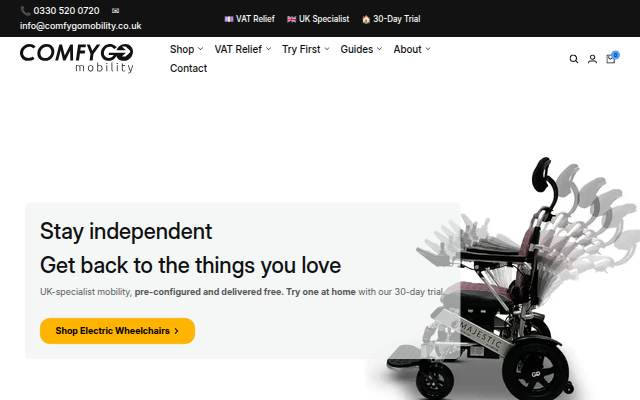 ComfyGO Mobility storefront