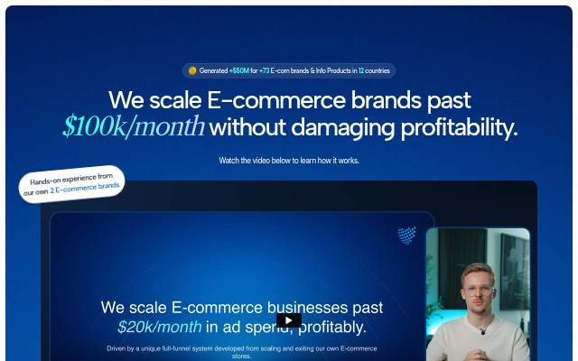 World class marketing team for ambitious E storefront