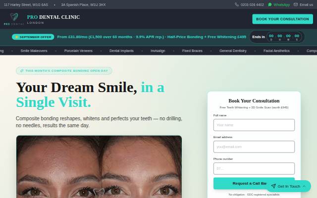 Pro Dental Clinic London storefront