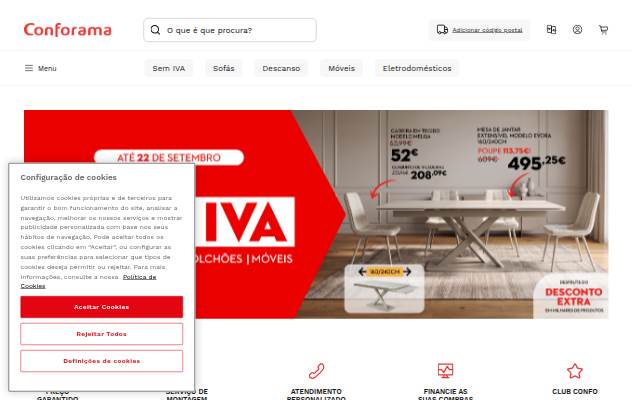 Sofás, colchões, móveis, decoração e electrodomésticos storefront