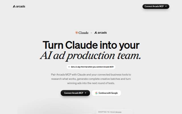 Montra da Arcads MCP for Claude
