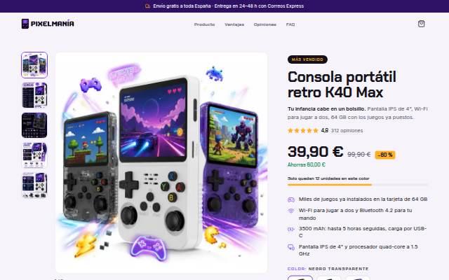 Pixelmanía storefront
