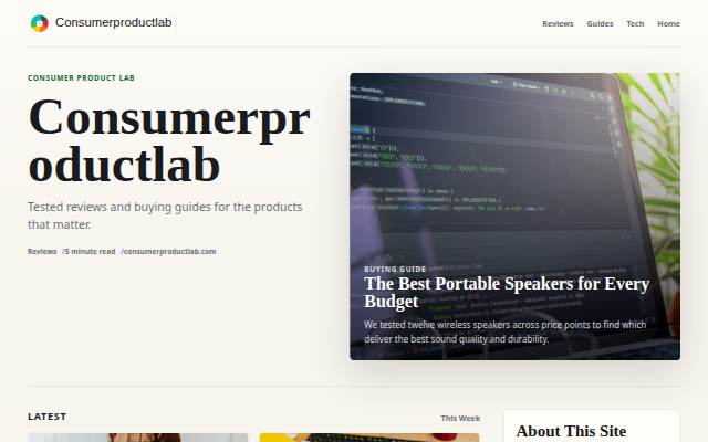 Startseite von Consumerproductlab