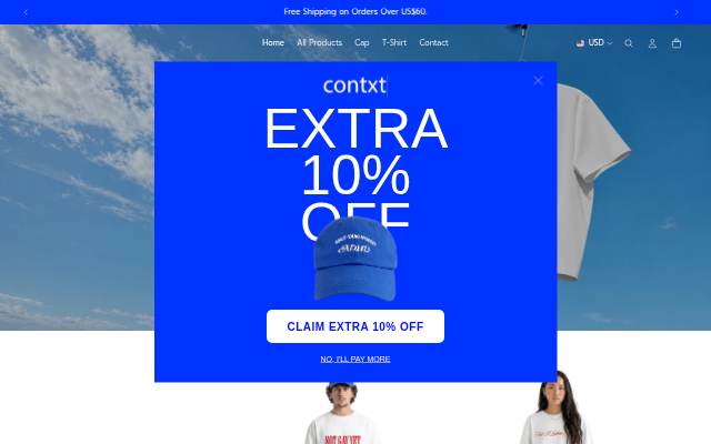 Startseite von Contxt Store