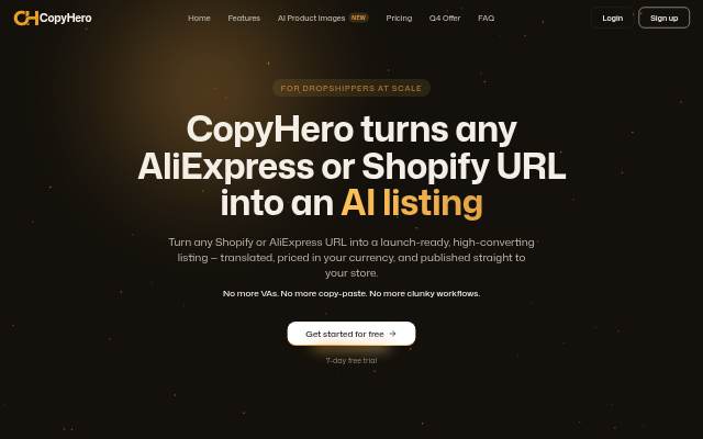 Startseite von CopyHero