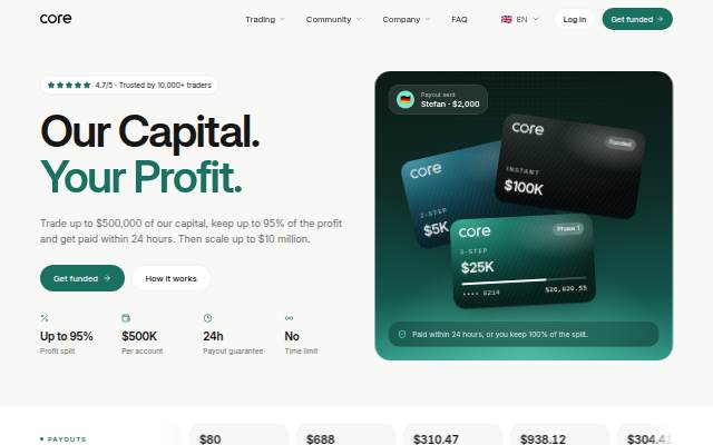 Core Funded storefront